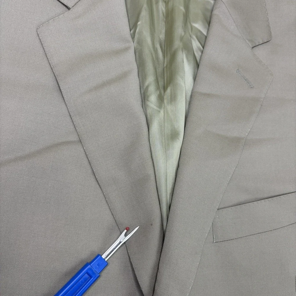 CANALI Beige Pure Wool 2-Pc Suit Mens Size 42L Slim 36x32 Made In Italy